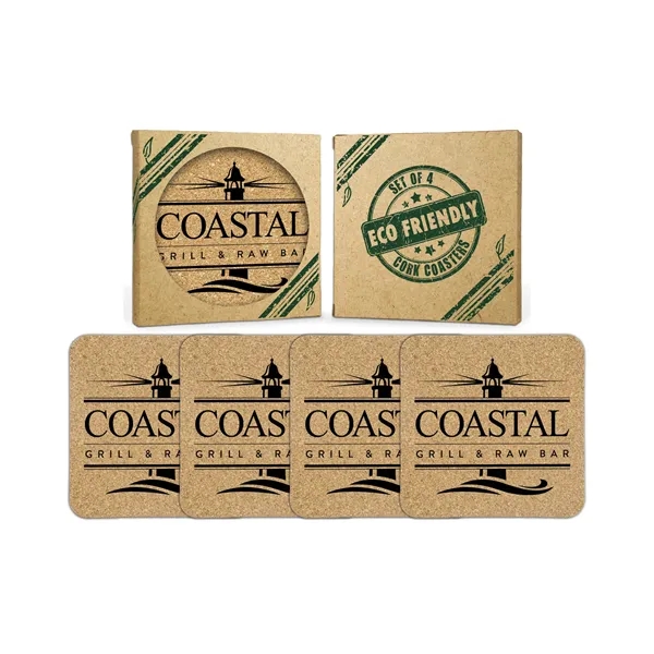 Square Cork Coaster (Set of 4)