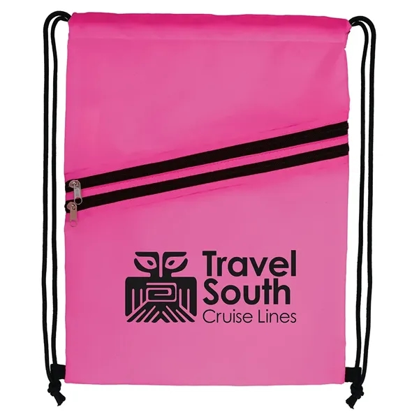 Good Value™ Neon Multi-Zippered Drawstring Backpack - Good Value™ Neon Multi-Zippered Drawstring Backpack - Image 4 of 8