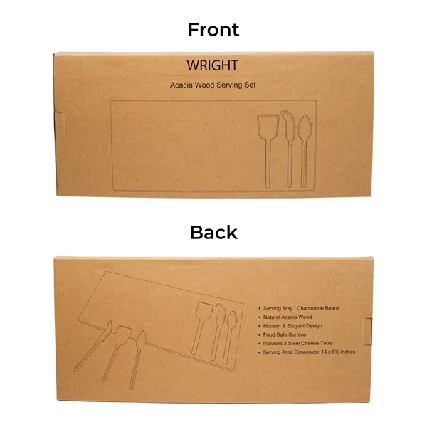 Wright 4-Piece Acacia Wood Serving Set - Wright 4-Piece Acacia Wood Serving Set - Image 13 of 13