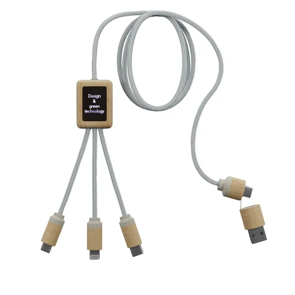 SCX Innovative Design™ 5-in-1 Bamboo Charging Cable 2A - SCX Innovative Design™ 5-in-1 Bamboo Charging Cable 2A - Image 0 of 5