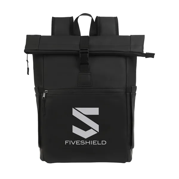 Casey PU Roll-Top Laptop Backpack - Casey PU Roll-Top Laptop Backpack - Image 7 of 27