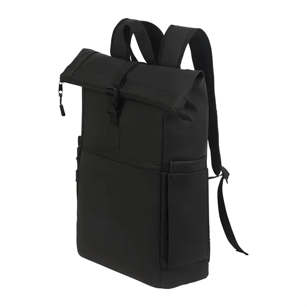 Casey PU Roll-Top Laptop Backpack - Casey PU Roll-Top Laptop Backpack - Image 11 of 27