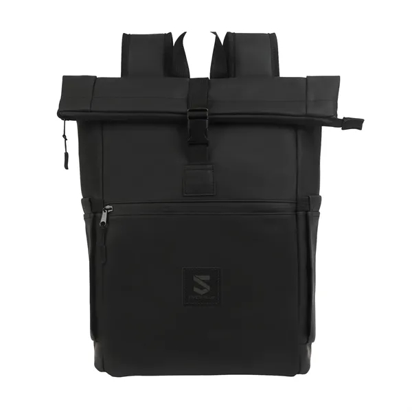 Casey PU Roll-Top Laptop Backpack - Casey PU Roll-Top Laptop Backpack - Image 19 of 27