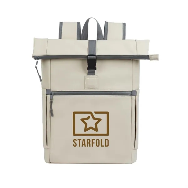 Casey PU Roll-Top Laptop Backpack - Casey PU Roll-Top Laptop Backpack - Image 22 of 27