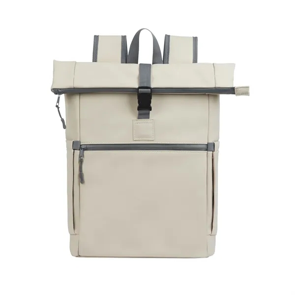 Casey PU Roll-Top Laptop Backpack - Casey PU Roll-Top Laptop Backpack - Image 23 of 27