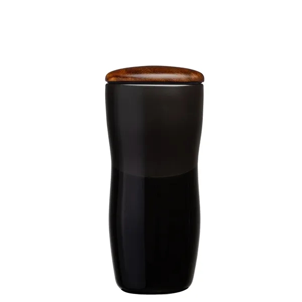 Tarrazu 12 oz. Double Wall Ceramic Tumbler w/ Wood Lid - Tarrazu 12 oz. Double Wall Ceramic Tumbler w/ Wood Lid - Image 9 of 26