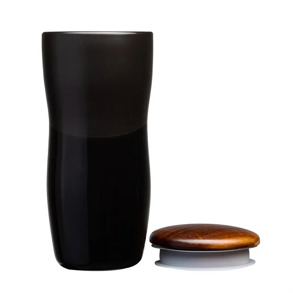 Tarrazu 12 oz. Double Wall Ceramic Tumbler w/ Wood Lid - Tarrazu 12 oz. Double Wall Ceramic Tumbler w/ Wood Lid - Image 11 of 26