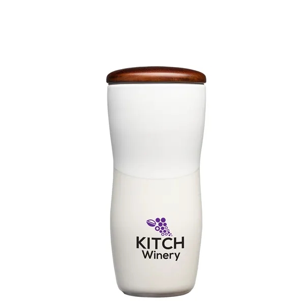 Tarrazu 12 oz. Double Wall Ceramic Tumbler w/ Wood Lid - Tarrazu 12 oz. Double Wall Ceramic Tumbler w/ Wood Lid - Image 20 of 26