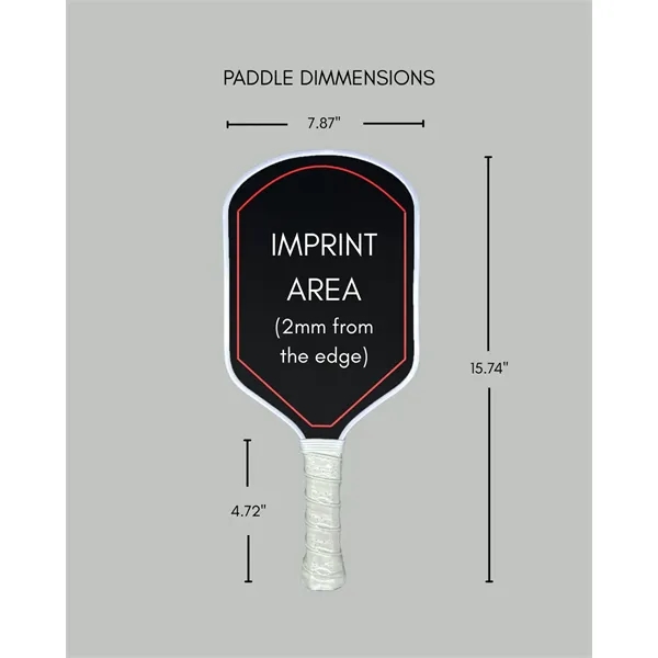 Branded Carbon Fiber Pickleball Paddle + Paddle Cover - Branded Carbon Fiber Pickleball Paddle + Paddle Cover - Image 1 of 4