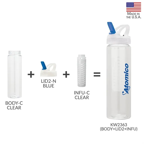 Laguna 32 oz. PET Bottle with Flip Spout & Infuser - Laguna 32 oz. PET Bottle with Flip Spout & Infuser - Image 4 of 7