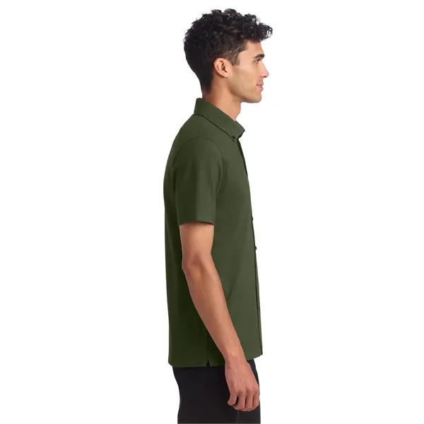 Mercer+Mettle Stretch Pique Full-Button Polo - Mercer+Mettle Stretch Pique Full-Button Polo - Image 18 of 35