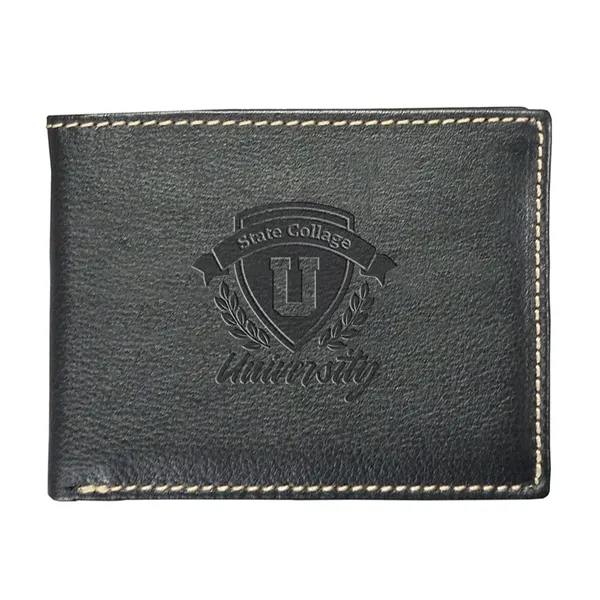 Andrew Philips® Leather Contrast Stitch Billfold Wallet