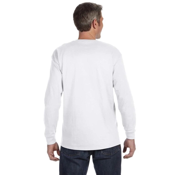 Gildan Heavyweight Cotton Long Sleeve Tee - White/Neutral - Gildan Heavyweight Cotton Long Sleeve Tee - White/Neutral - Image 1 of 1