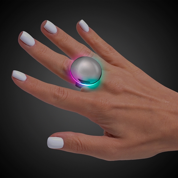 Silver Button LED Laser Ring mirror finish - Silver Button LED Laser Ring mirror finish - Image 0 of 4