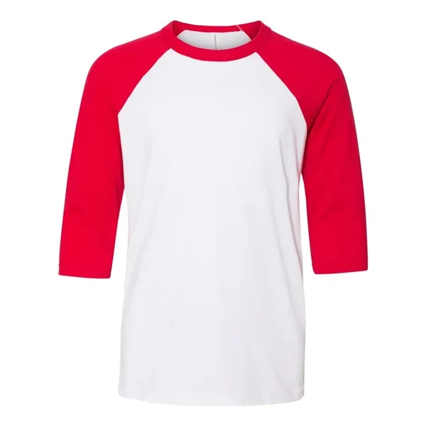 BELLA + CANVAS Youth Three-Quarter Sleeve Baseball Tee - BELLA + CANVAS Youth Three-Quarter Sleeve Baseball Tee - Image 7 of 8