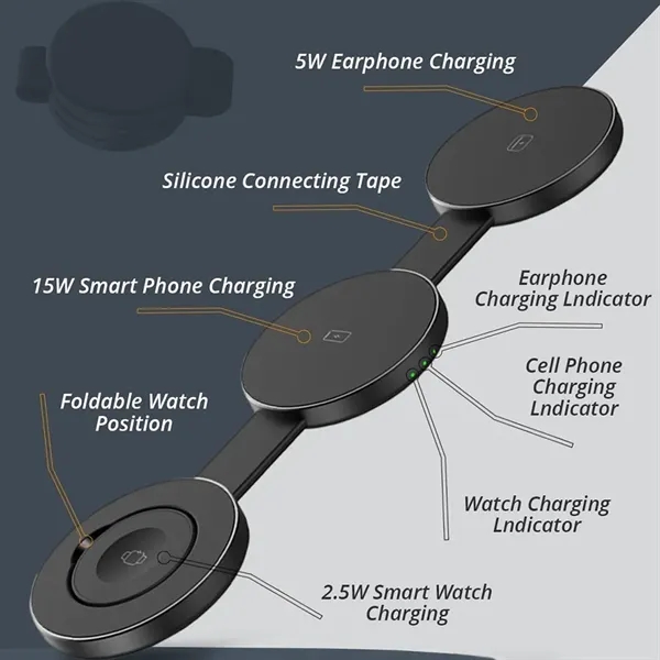 3 in 1 Magnetic Wireless Charging Station - 3 in 1 Magnetic Wireless Charging Station - Image 1 of 6