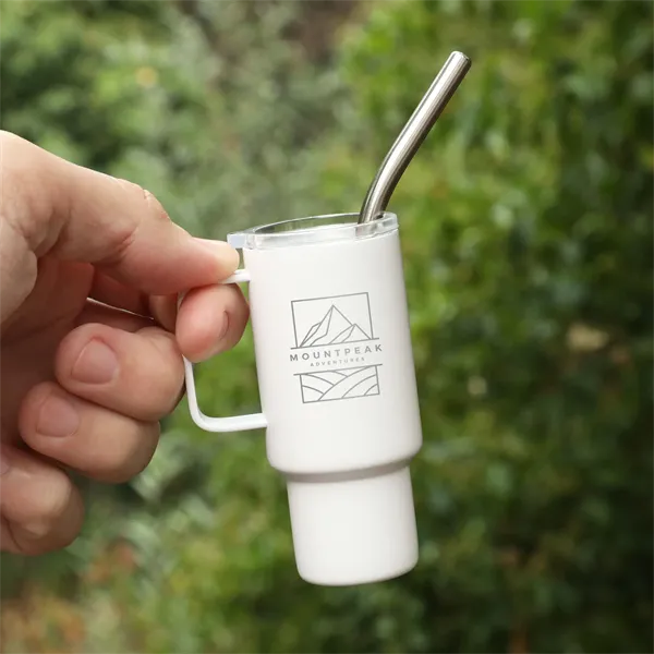 2 Oz. Mini Stainless Steel Tumbler With Straw