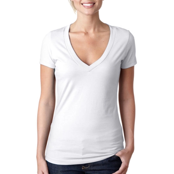 Next Level Women's CVC Deep V-Neck Tee - Next Level Women's CVC Deep V-Neck Tee - Image 0 of 31
