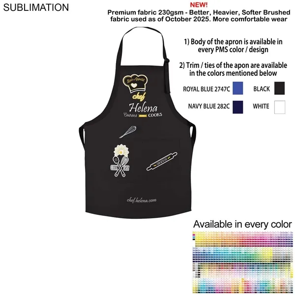 Colored Sublimated Bib Apron