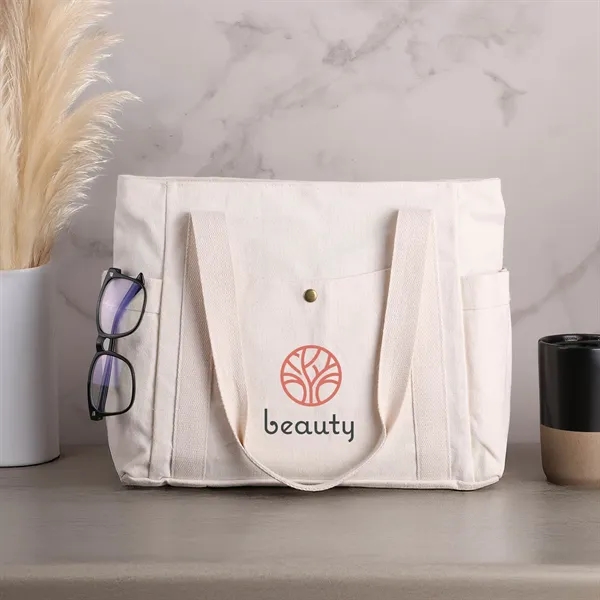 Harper Multi-Pocket Cotton Tote - Harper Multi-Pocket Cotton Tote - Image 2 of 13