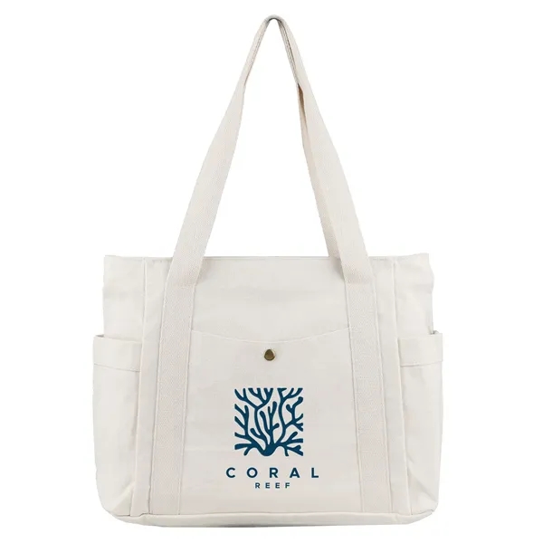 Harper Multi-Pocket Cotton Tote - Harper Multi-Pocket Cotton Tote - Image 10 of 13