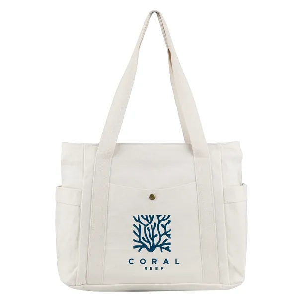 Harper Multi-Pocket Cotton Tote - Harper Multi-Pocket Cotton Tote - Image 12 of 13