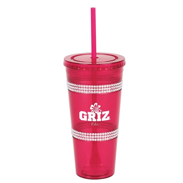 20 oz. "Two Three" Bling Tumbler - 20 oz. "Two Three" Bling Tumbler - Image 1 of 1