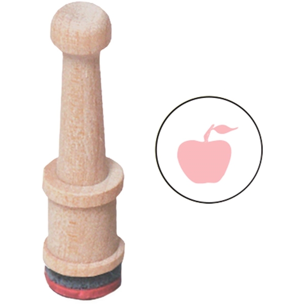 Round Wood Handle Rubber Stamp