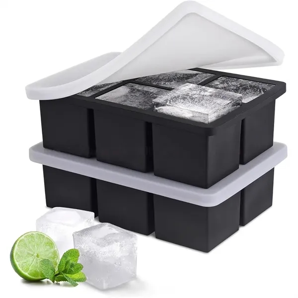 Large 2" Big Silicone Ice Cube Tray with Lid for Whisky - Large 2" Big Silicone Ice Cube Tray with Lid for Whisky - Image 4 of 5