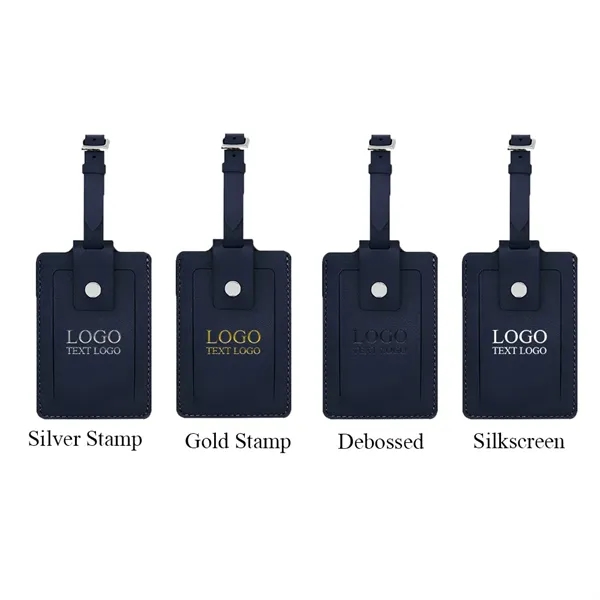 Premium Genuine Leather Luggage Tag - Premium Genuine Leather Luggage Tag - Image 4 of 5