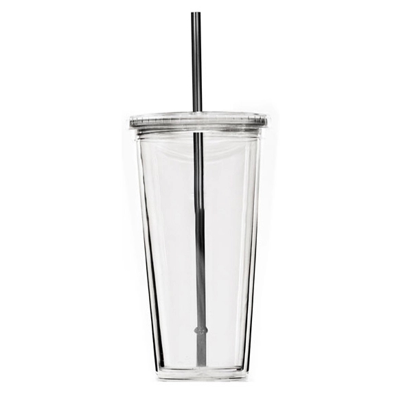 24 oz. Travel Double Wall Acrylic Cup w/ lid and straw - 24 oz. Travel Double Wall Acrylic Cup w/ lid and straw - Image 1 of 10