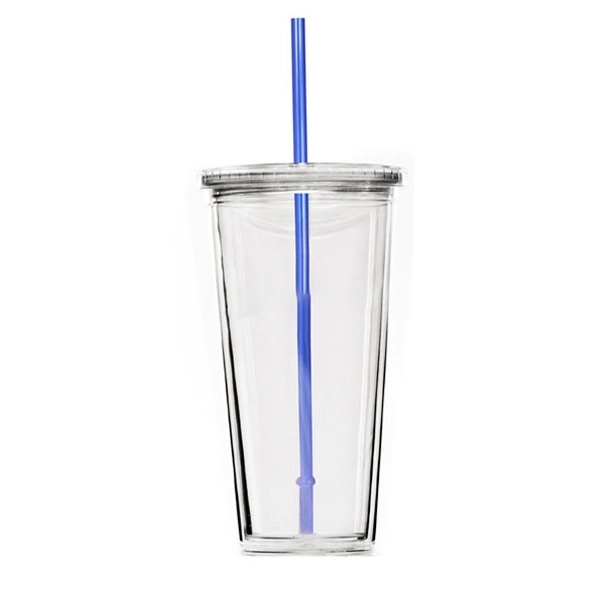24 oz. Travel Double Wall Acrylic Cup w/ lid and straw - 24 oz. Travel Double Wall Acrylic Cup w/ lid and straw - Image 3 of 10