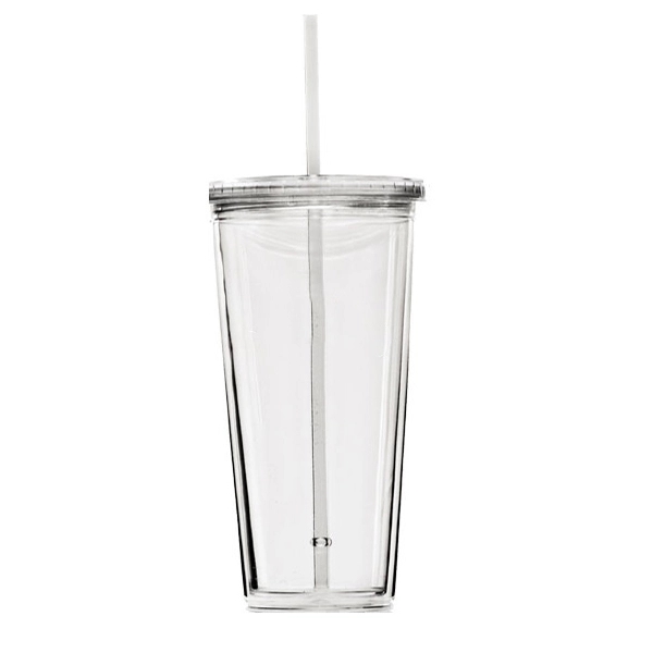 24 oz. Travel Double Wall Acrylic Cup w/ lid and straw - 24 oz. Travel Double Wall Acrylic Cup w/ lid and straw - Image 5 of 10