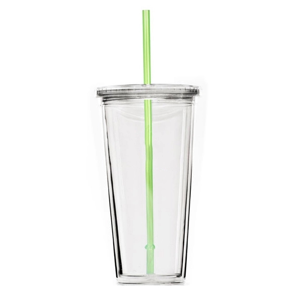 24 oz. Travel Double Wall Acrylic Cup w/ lid and straw - 24 oz. Travel Double Wall Acrylic Cup w/ lid and straw - Image 7 of 10