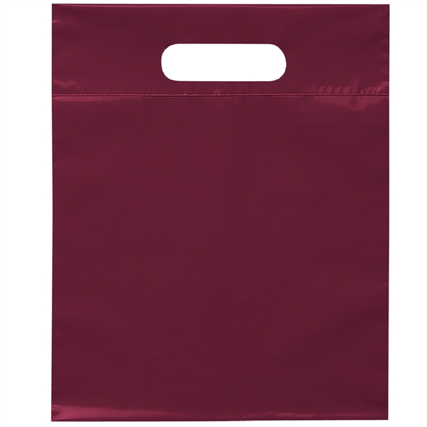 The Dreidel Company Plastic Bags, Die Cut Handle, Glossy Plastic High Density Shopping Merchandise Goodie Bag, 9 x 12 inch