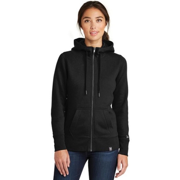 New Era Ladies French Terry Full-Zip Hoodie- Dark/All - New Era Ladies French Terry Full-Zip Hoodie- Dark/All - Image 0 of 4