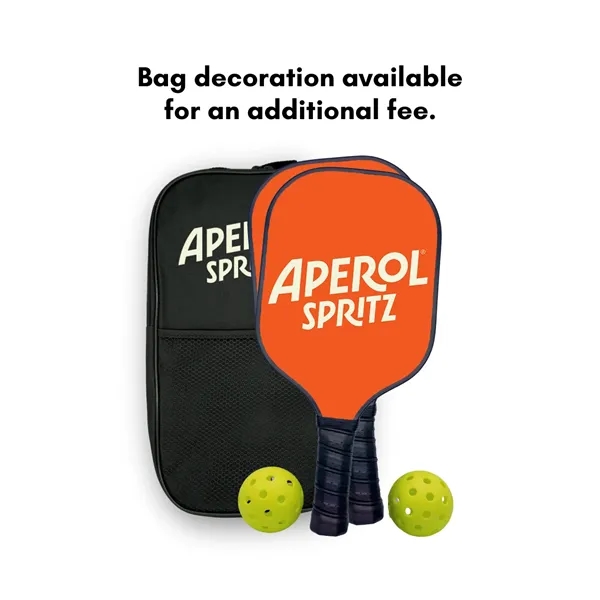 Custom Fiberglass Pickleball Paddle Set with Bag - Black - Custom Fiberglass Pickleball Paddle Set with Bag - Black - Image 1 of 7