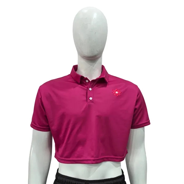 150GSM Mesh Jersey Cropped Sport Polo Shirt - 150GSM Mesh Jersey Cropped Sport Polo Shirt - Image 0 of 1