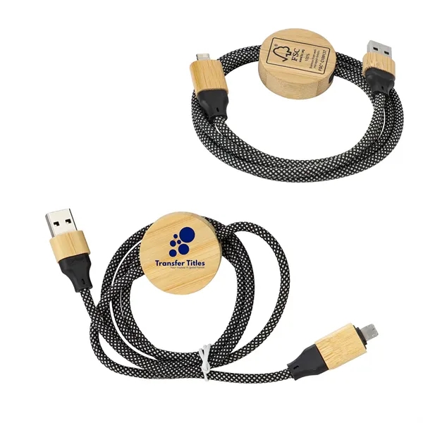 Bolt 4-in-1 39- Bamboo and RPET 100W Charging & Data Cable