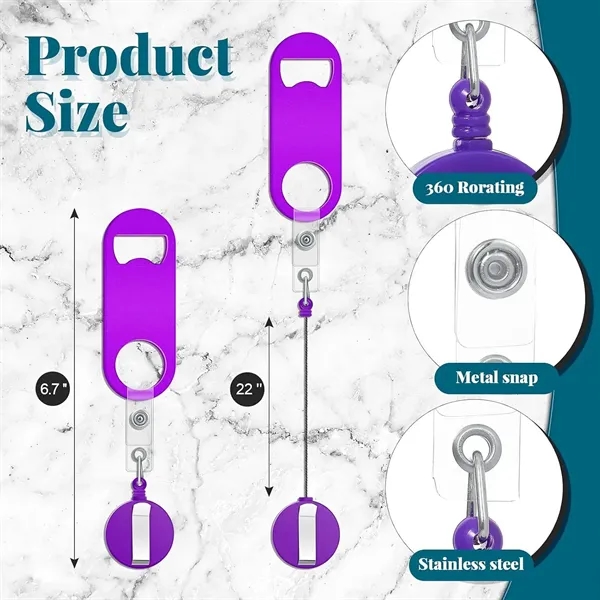 Retractable Keychain Bottle Opener with Solid Color Body - Retractable Keychain Bottle Opener with Solid Color Body - Image 1 of 4