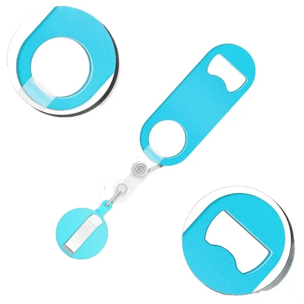 Retractable Keychain Bottle Opener with Solid Color Body - Retractable Keychain Bottle Opener with Solid Color Body - Image 4 of 4