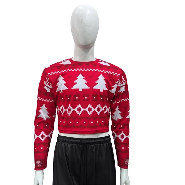 150GSM Mesh Jersey Cropped Long Sleeve Crew Neck - 150GSM Mesh Jersey Cropped Long Sleeve Crew Neck - Image 0 of 1