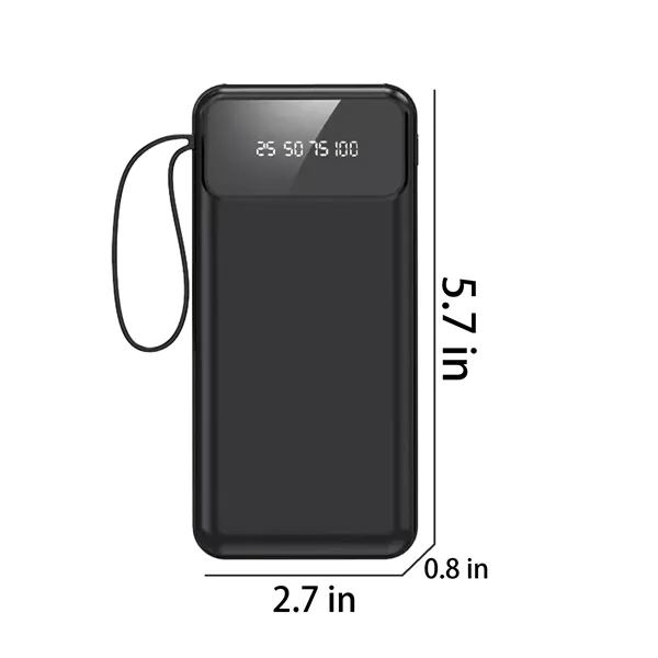 MOQ 20 10000 mAh Power Bank w/ 4 Cables and Light - MOQ 20 10000 mAh Power Bank w/ 4 Cables and Light - Image 1 of 1