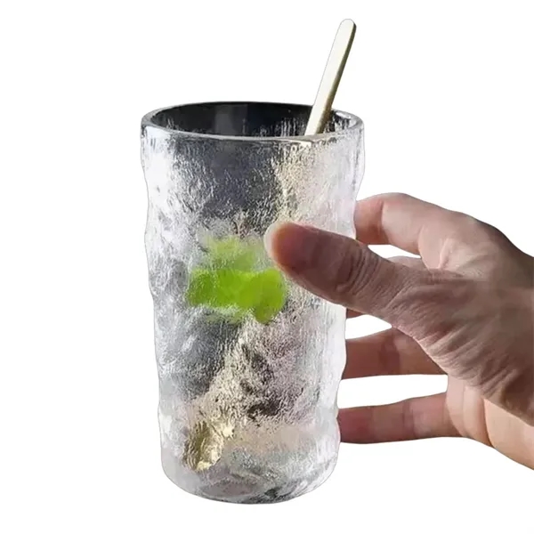 10/12 oz Clear Hammered Finish Ice Glacier Glass Tumbler - 10/12 oz Clear Hammered Finish Ice Glacier Glass Tumbler - Image 4 of 7