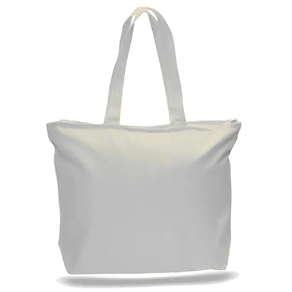 Canvas Zipper Tote 20" W x 15" H with 5" Gusset Bag - Canvas Zipper Tote 20" W x 15" H with 5" Gusset Bag - Image 8 of 9