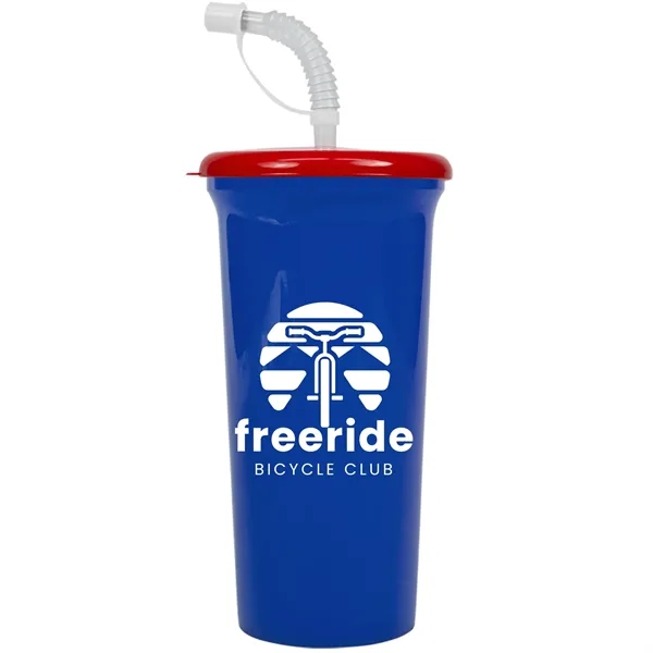 Custom Garyline® Supersize Sipper Cup with Straw Lid - 32 oz.