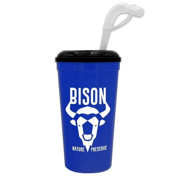 Garyline® Supersize Stadium Cup with Straw Lid - 32 oz.
