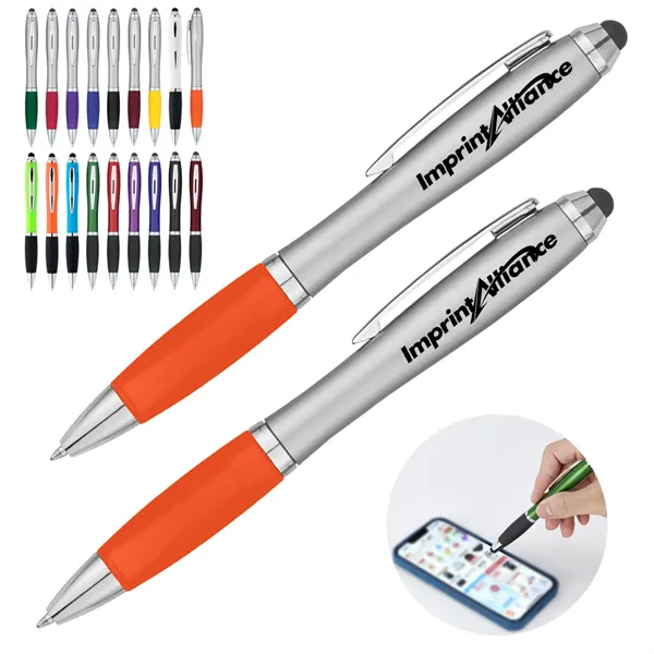 Plastic Stylus Gel Pen With Grip - Plastic Stylus Gel Pen With Grip - Image 0 of 4