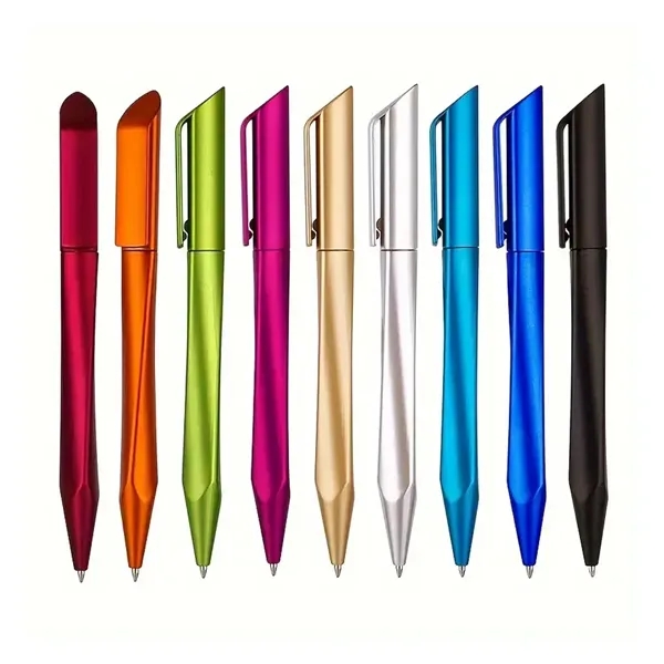 Twisted Triangular Metallic Finish Ballpoint Pen - Twisted Triangular Metallic Finish Ballpoint Pen - Image 2 of 6