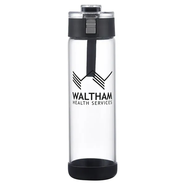 Custom Hector 22 oz Push-Button Glass Bottle w/ Silicone Strap & Ba